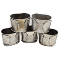 Vasos de cantimplora originales de acero inoxidable del ejército holandés para acampar Bushcraft, lote de 6 uds.