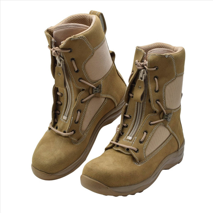 Botas de piloto de la Fuerza Aérea Militar Holandesa Originales Desierto Táctico de Cuero Genuino - GoMilitar