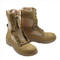 Botas de piloto de la Fuerza Aérea Militar Holandesa originales de cuero genuino desierto táctico