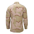 Camisa de campo militar holandesa original con cierre de botón a presión, camuflaje del desierto de 3 colores