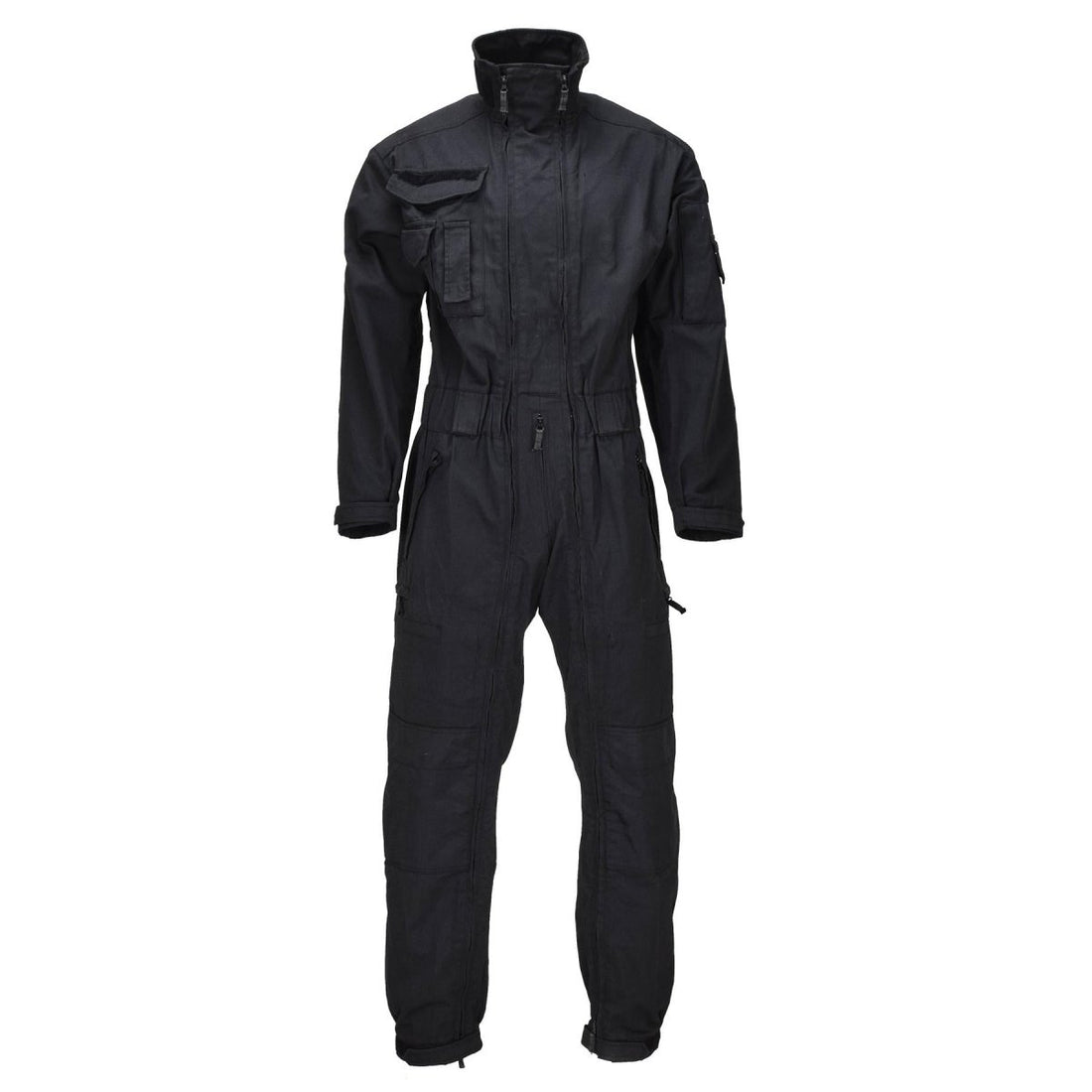 Mono de vuelo militar holandés original Rodillas reforzadas Cremallera doble Negro