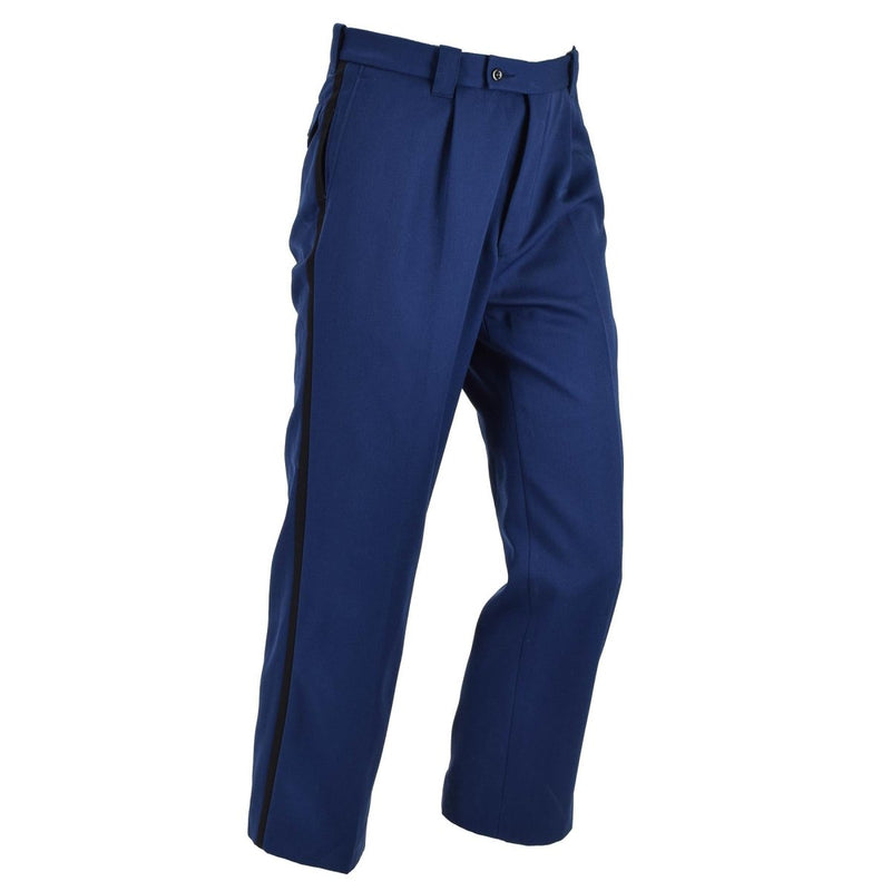 Original Dutch Military Formal Pants Men Zip fly Slash Pockets Solid Blue - GoMilitar