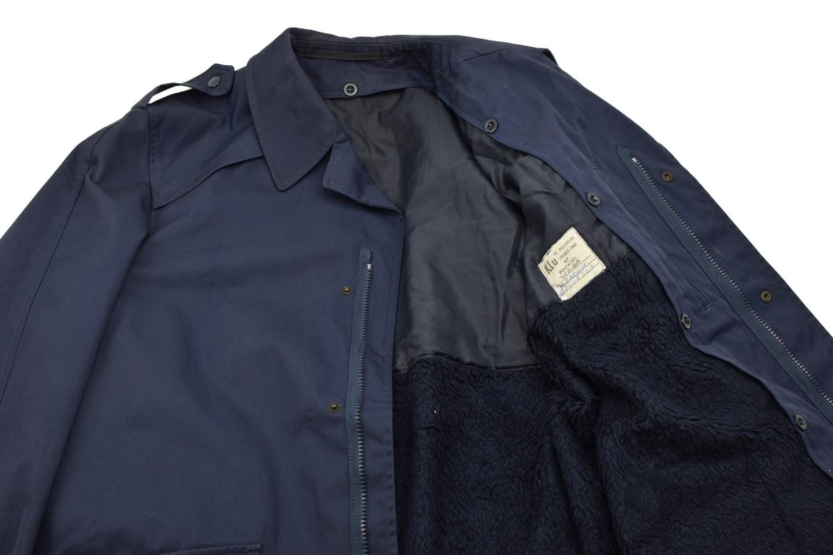 Parka militar holandesa original Chaqueta militar para clima frío con forro polar Azul