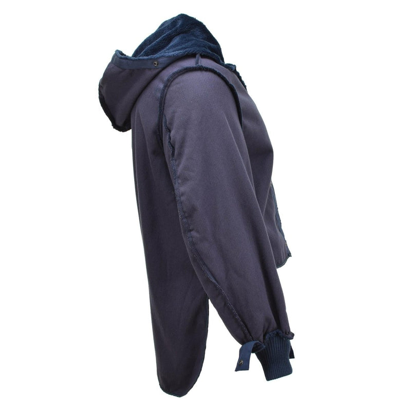 Original Dutch Military parka liner with hood, fleece lining, thermal jacket for winter warmth and cold weather protection