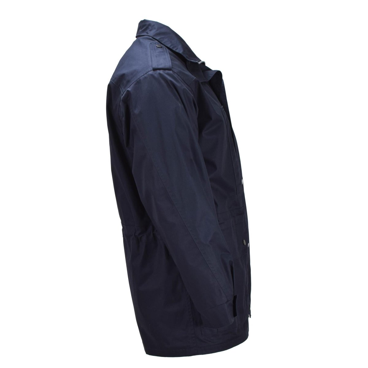 Parka militar holandesa original Múltiples bolsillos Cuello alto Logotipo de pescador Azul