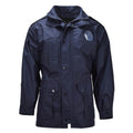 Parka militar holandesa original Múltiples bolsillos Cuello alto Logotipo de pescador Azul