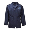 Parka militar holandesa original con cuello vuelto y logo de pescador, chaqueta militar azul