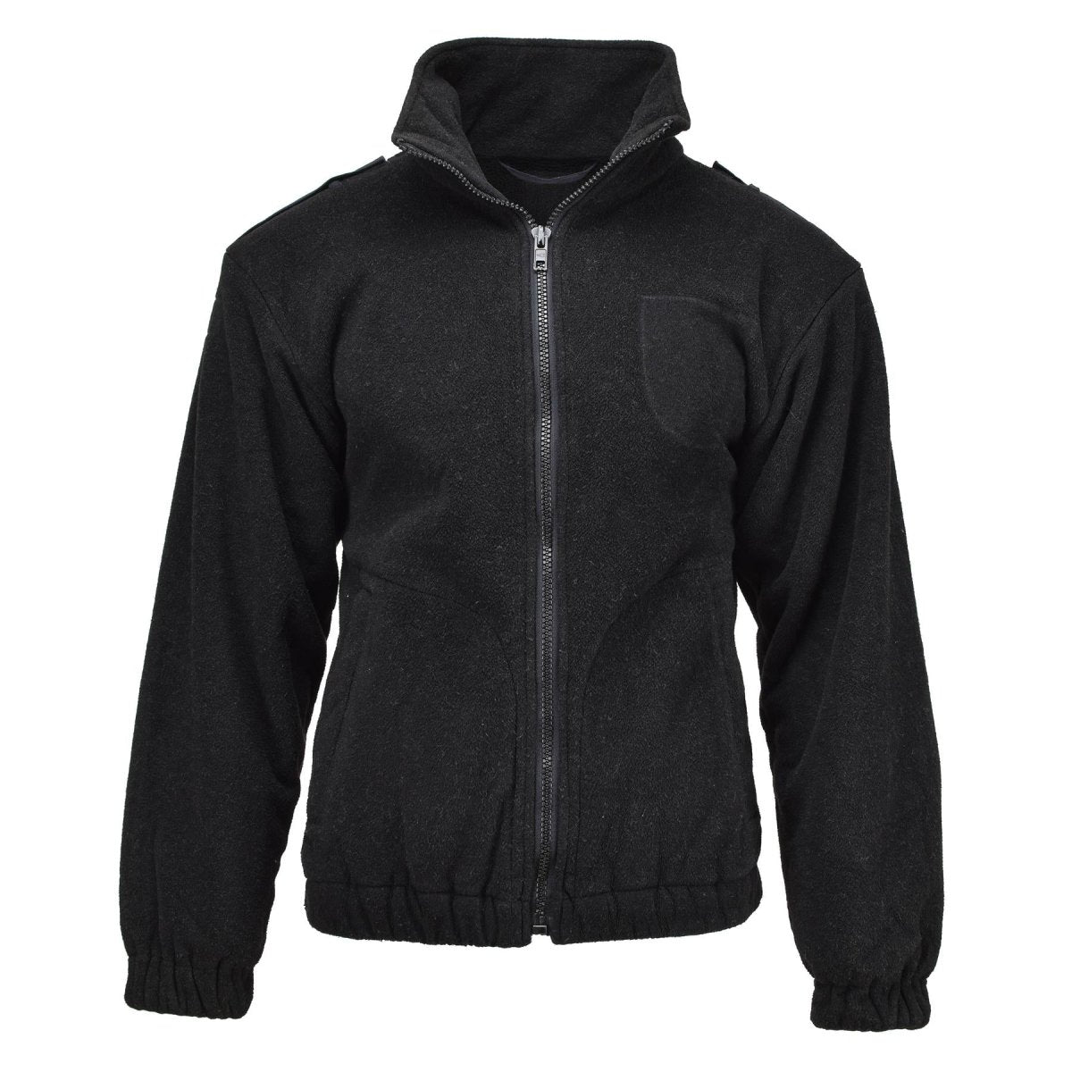 Chaqueta de vellón de la policía militar holandesa original suéter de invierno negro