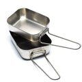 Original holandés Militar de acero inoxidable 2 PCS Mess Tins Mess Cooker Military Bushcraft