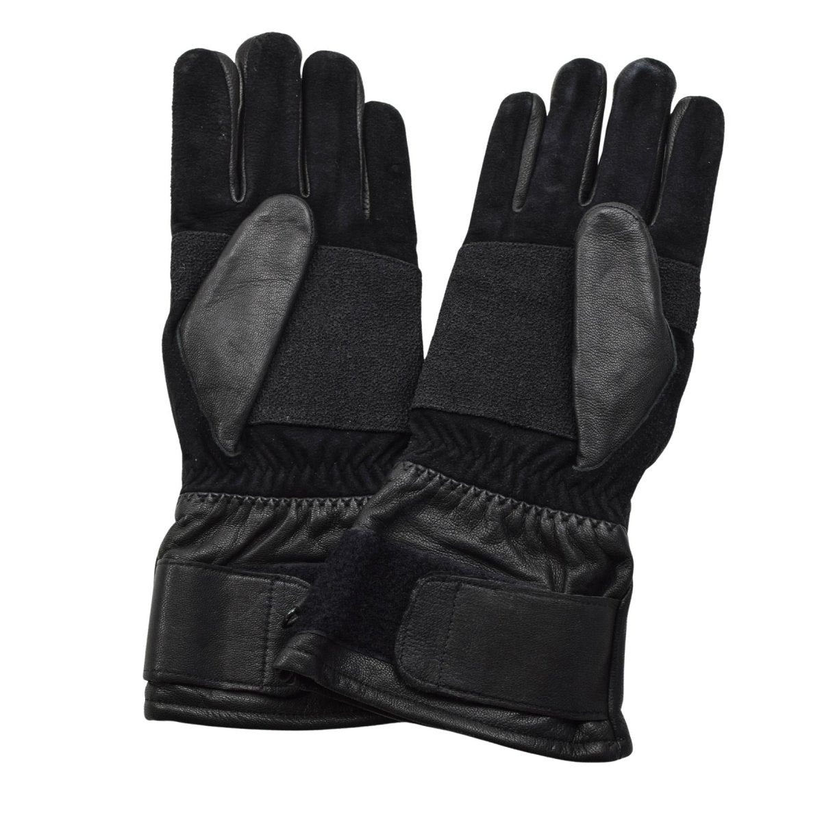 Guantes tácticos militares holandeses originales de cuero reforzado para nudillos, color negro