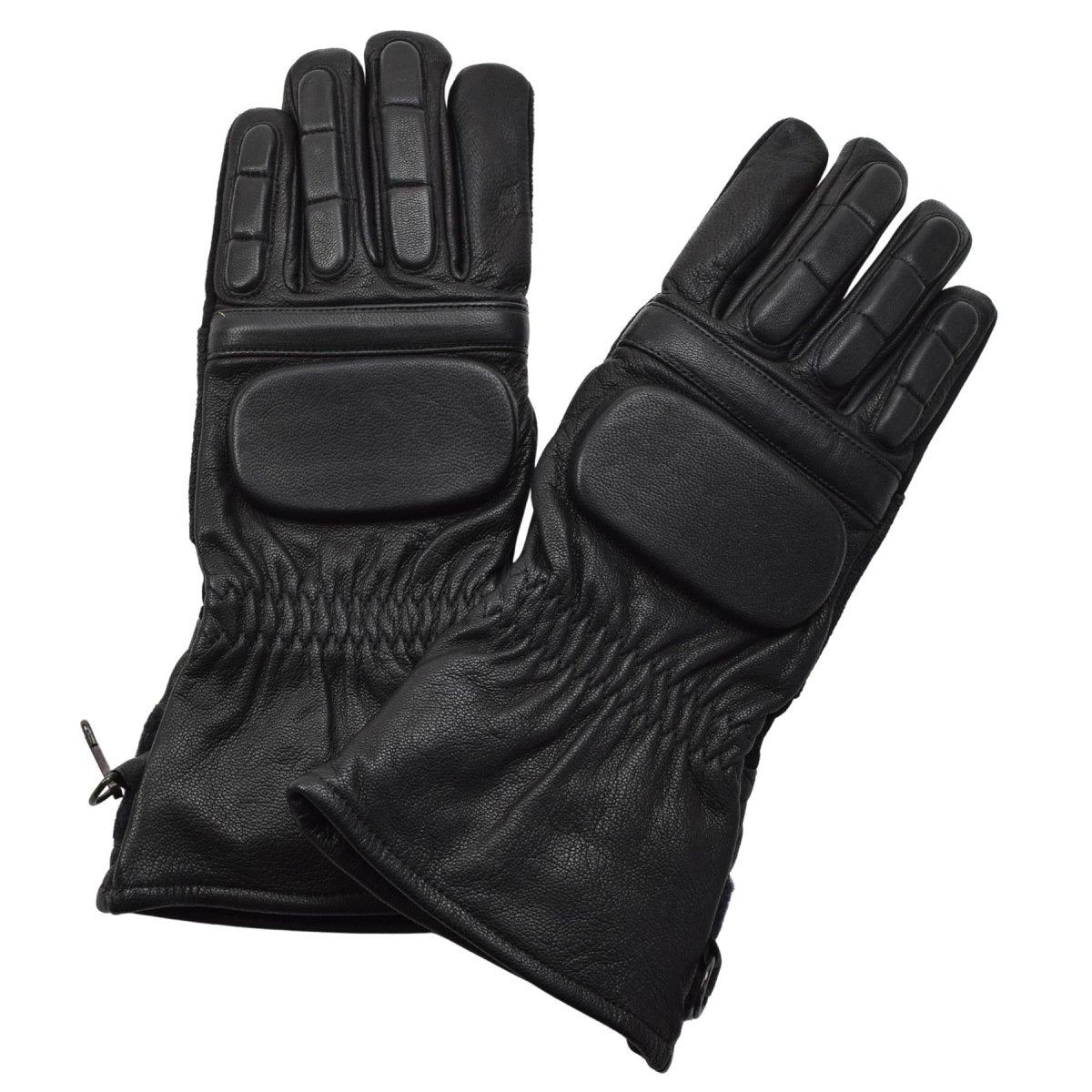 Guantes tácticos militares holandeses originales de cuero reforzado para nudillos, color negro