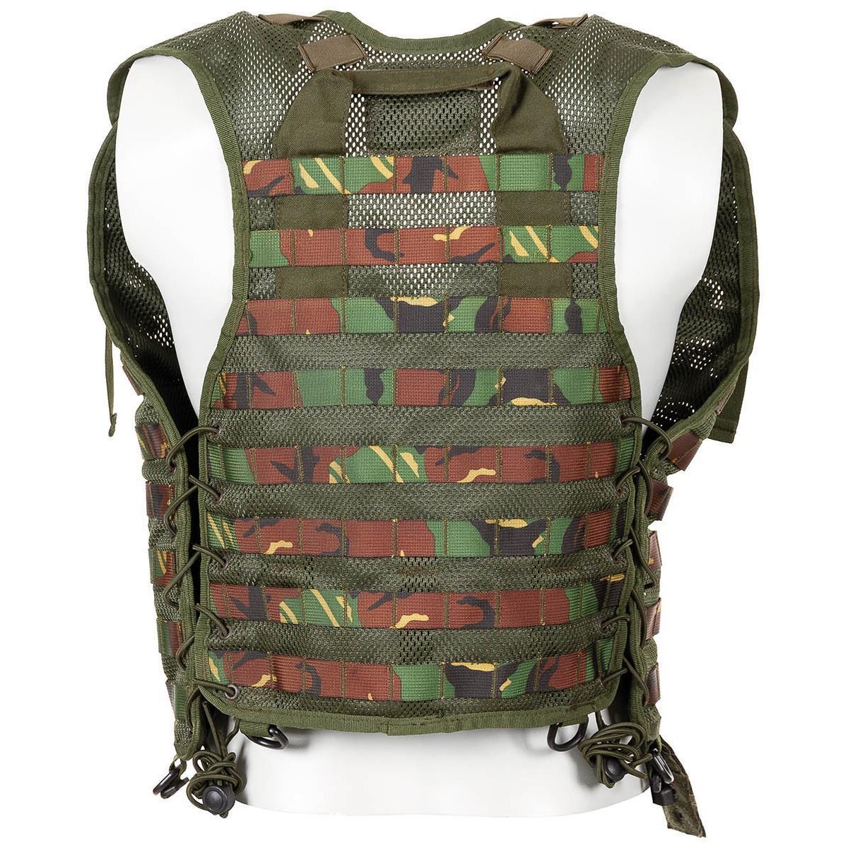 Chaleco militar holandés original apego molle dmp bosque camuflaje