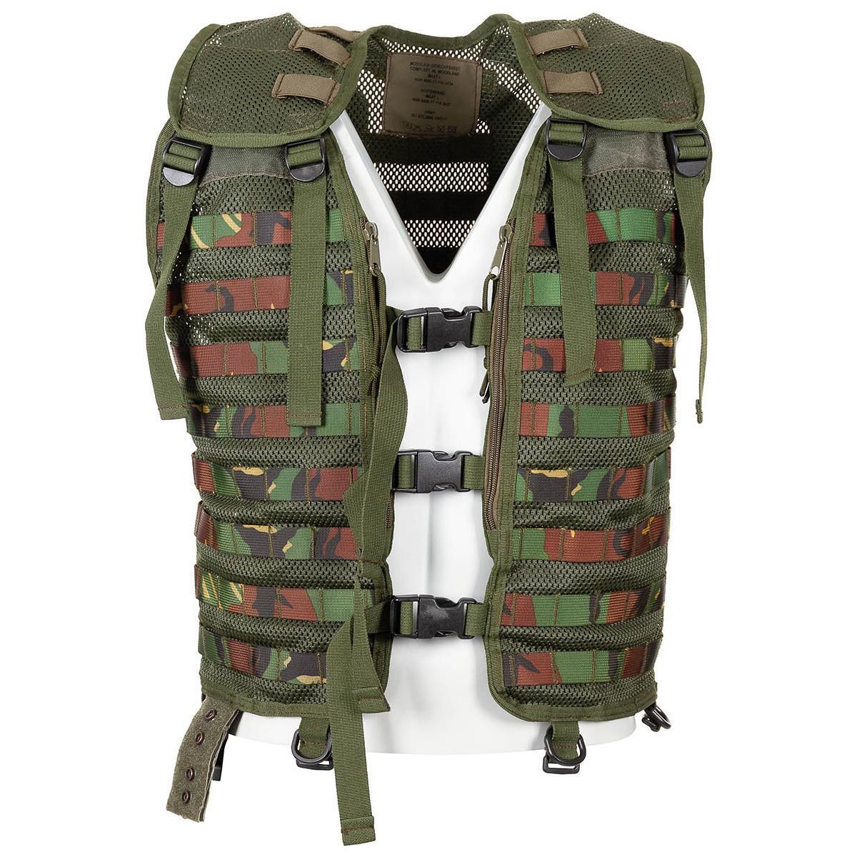 Chaleco militar holandés original apego molle dmp bosque camuflaje