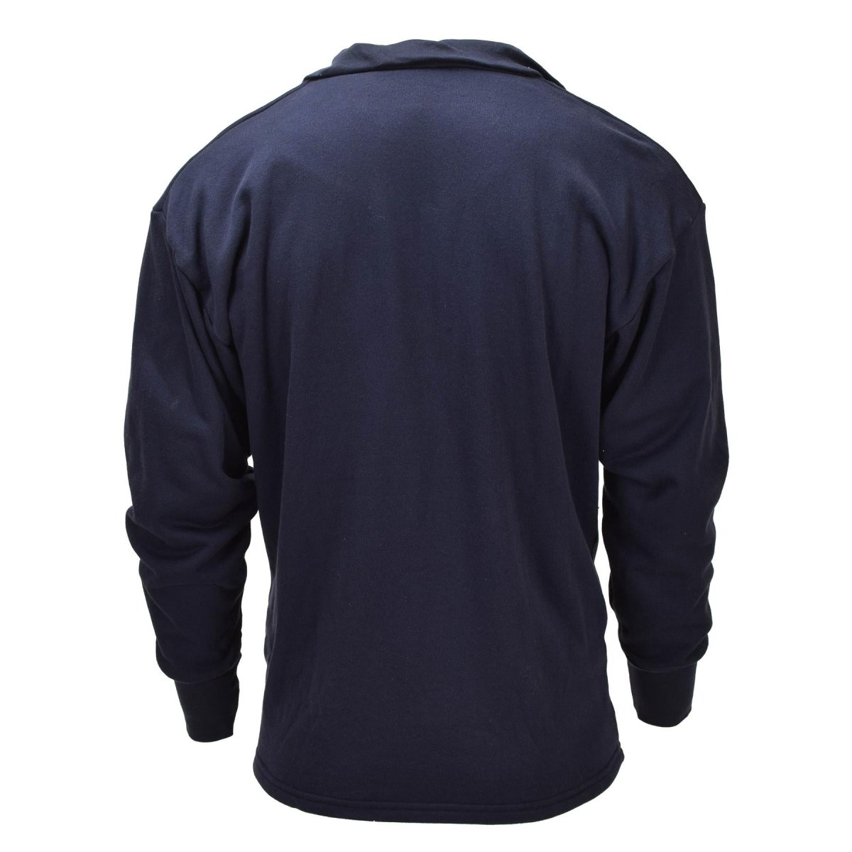 Camiseta interior térmica militar original holandesa de manga larga con cierre de media cremallera azul