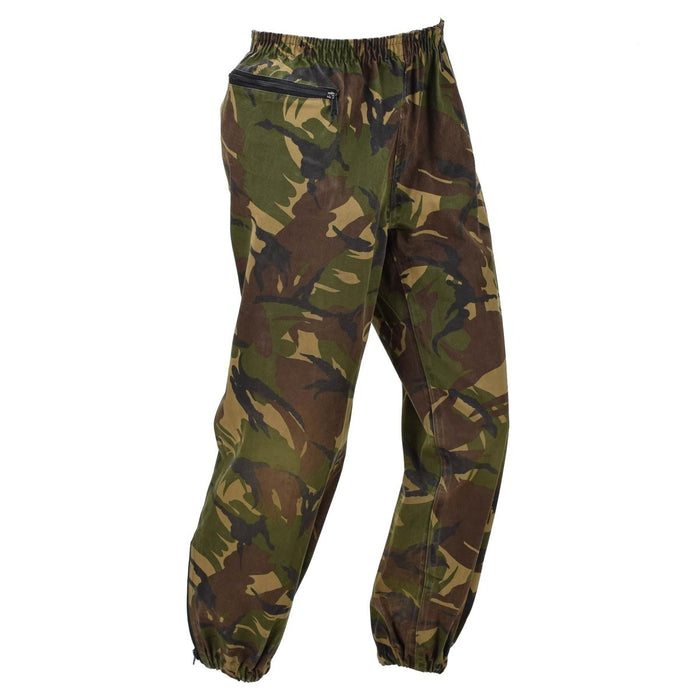 Pantalones militares holandeses originales impermeables con cintura elástica DPM Woodland Camo - GoMilitar