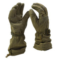 Guantes ECWS de invierno militares holandeses originales impermeables piel de cabra palma verde oliva