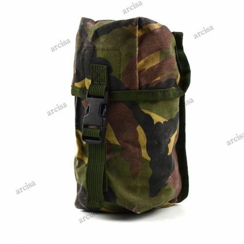 Bolsa MOLLE original del ejército holandés de los Países Bajos en camuflaje, lona resistente para almacenamiento táctico de granadas de humo y uso militar.