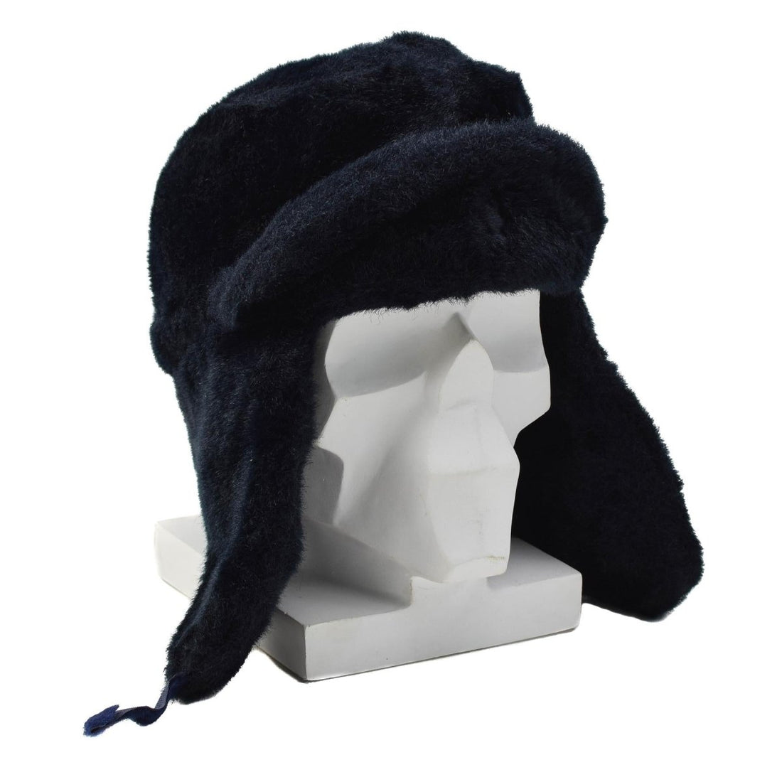 Gorro de invierno original de la policía holandesa, orejeras plegables, frente reforzada, azul