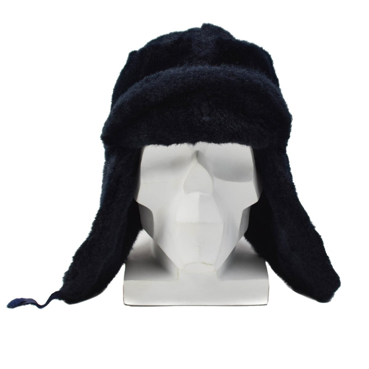 Gorro de invierno original de la policía holandesa, orejeras plegables, frente reforzada, azul