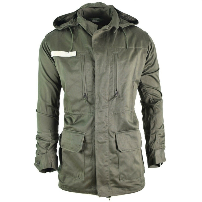 Chaqueta original del ejército francés Olive OD, parka militar con capucha de combate contra la fatiga, satén - GoMilitar