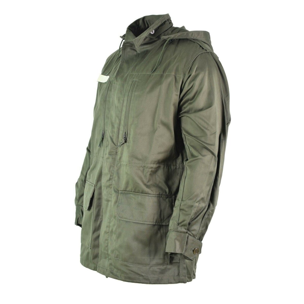 Ejército francés original Olive OD Chaqueta Fatiga Combate Militares capladas Parka sateen