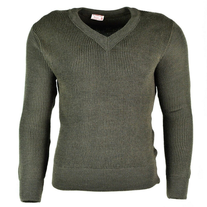 Jersey original del ejército francés Jumper Chlorofibre V - cuello de lana - GoMilitar