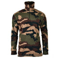 Camisa polar CCE de camuflaje forestal del ejército francés original NUEVO