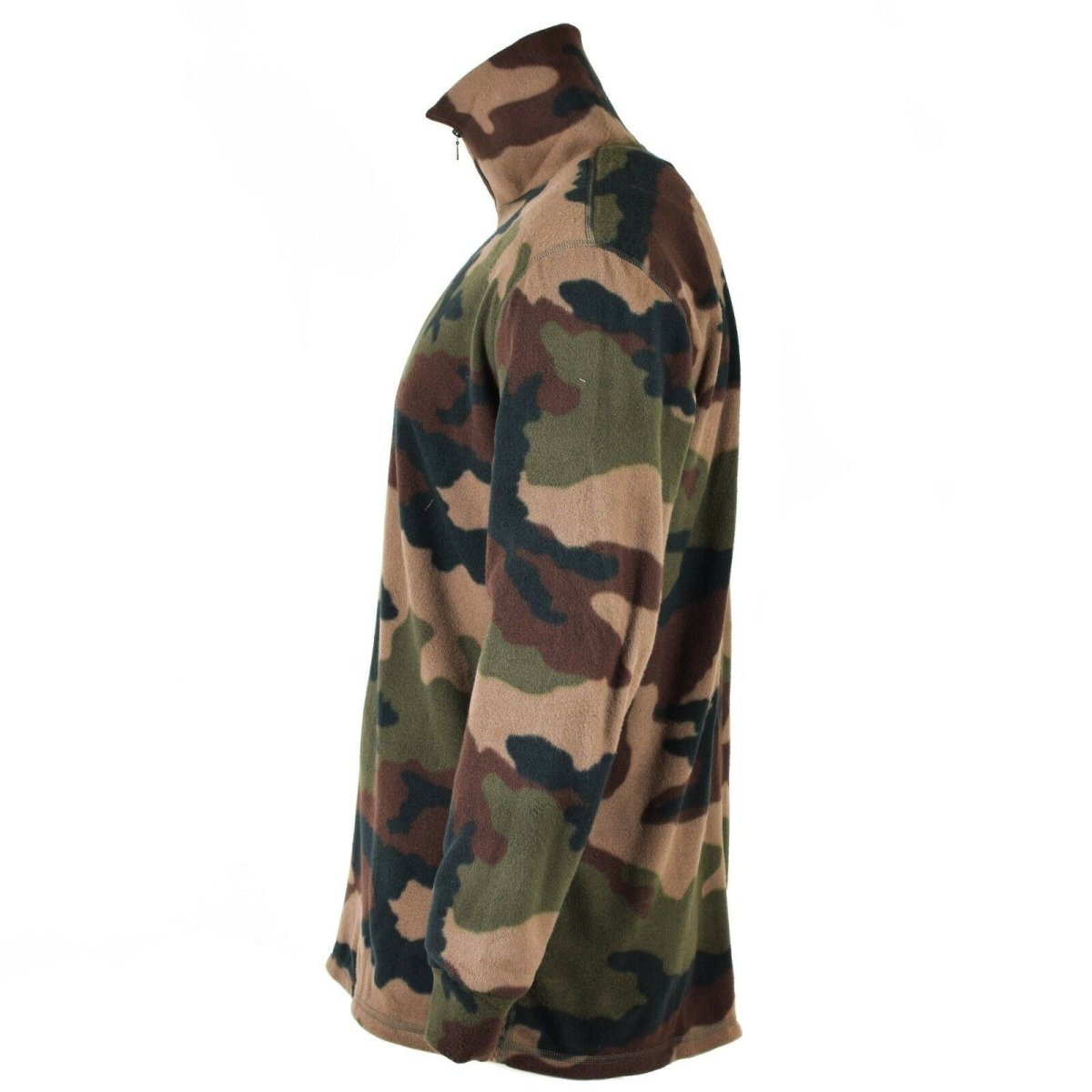 Camisa polar CCE de camuflaje forestal del ejército francés original NUEVO