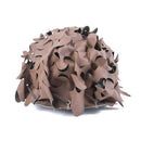 Original French military helmet cover in olive brown camouflage with adjustable cord and metal clips for secure fit.