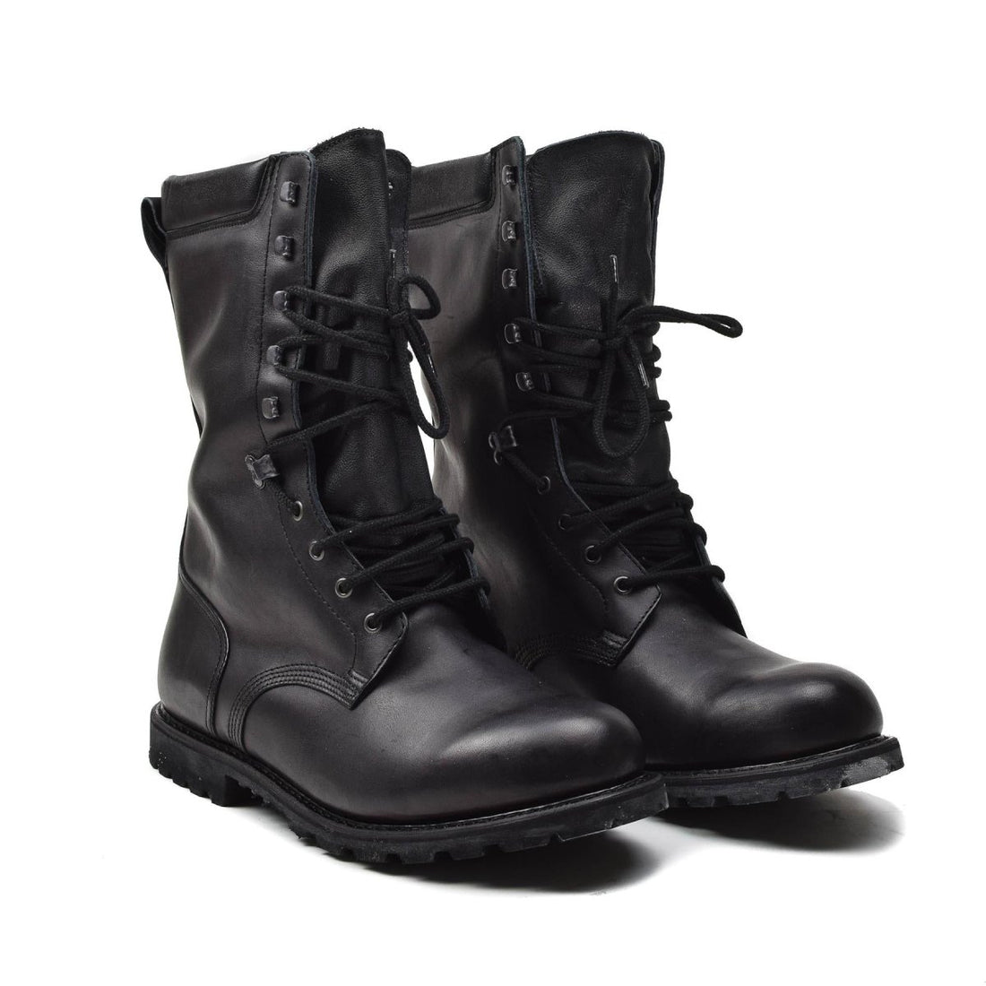 Botas militares francesas originales Calzado de cuero impermeable a mediados de la pantorrilla del ejército