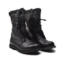 Botas militares francesas originales Calzado de cuero impermeable a mediados de la pantorrilla del ejército