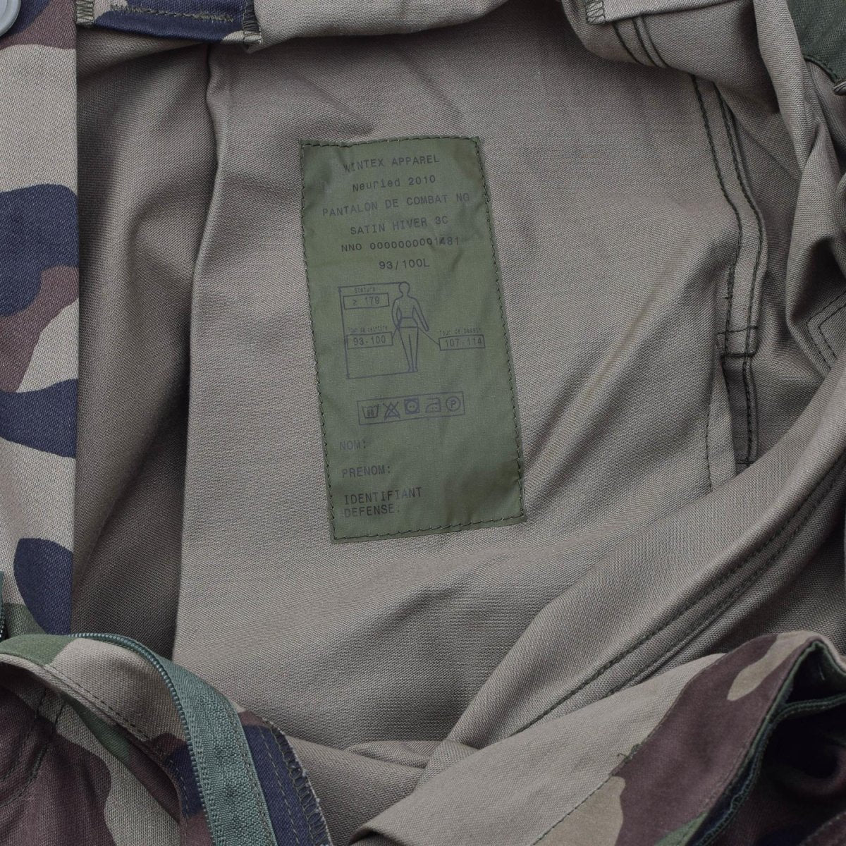 Pantalones de combate militares franceses originales Felin F4 Tirantes duraderos CCE Camo