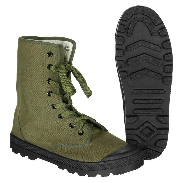 Botas Comando Militar Francesas Originales Tacones Reforzados Vintage Oliva - GoMilitar