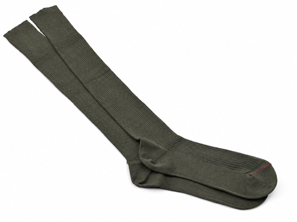Calcetines hasta la rodilla militares franceses originales Mezcla de lana y poliéster Oliva al aire libre