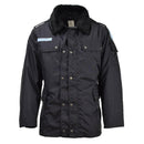 Original French military police rain jacket lined outdoor army faux fur Black - GoMilitar
