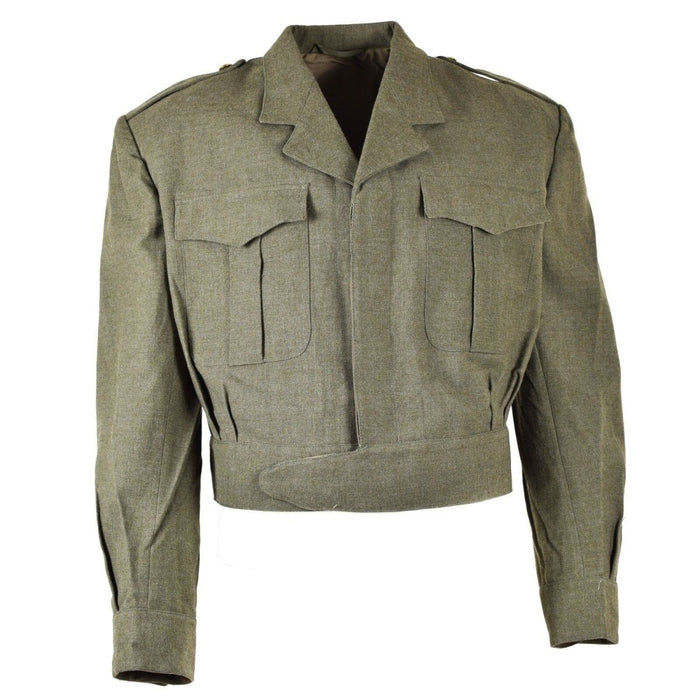 Original genuino ejército belga Bélgica chaqueta de campo ike Oliva OD Eisenhower lana - GoMilitar