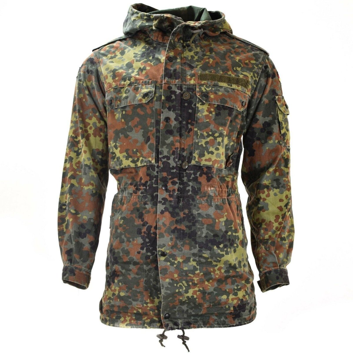 Jacket de campo del ejército alemán original PARA PARKA PROBLEMA MILICIAL FLECKTARN CAMO W Liner