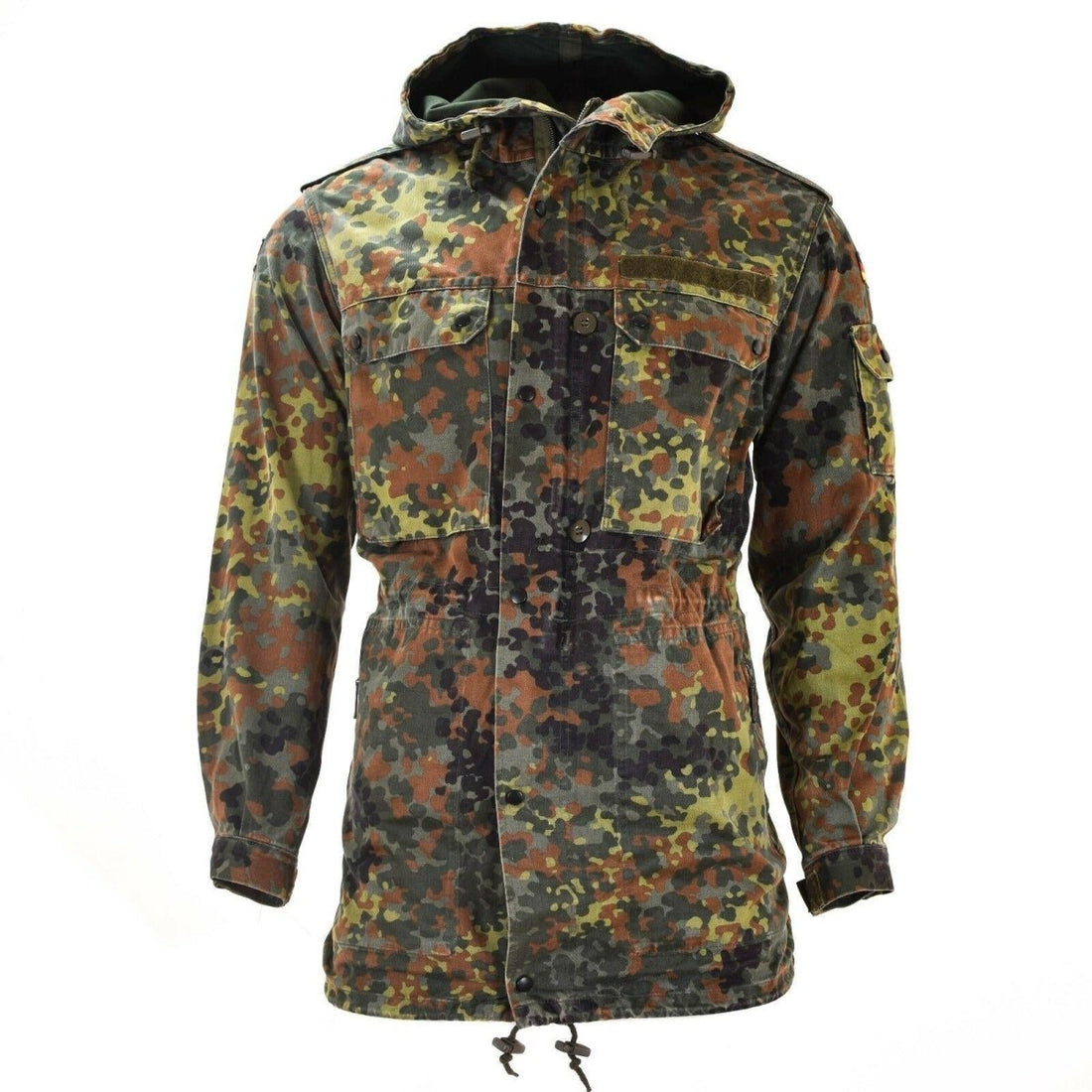 Jacket de campo del ejército alemán original PARA PARKA PROBLEMA MILICIAL FLECKTARN CAMO W Liner