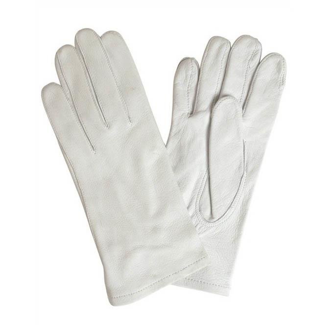 Guantes de desfile originales de cuero blanco del ejército alemán, longitud media, excedente militar formal, diseño duradero y elegante.