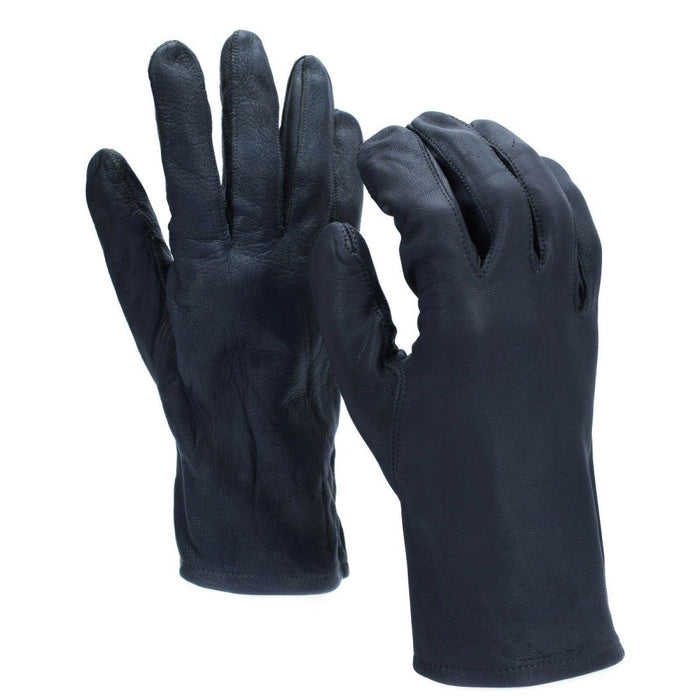 Guantes originales del ejército alemán hechos de cuero genuino en color gris oscuro, duraderos y adecuados para uso táctico o casual.