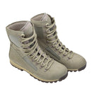 Pair of original German army khaki leather boots with lightweight antistatic soles and quick lacing system