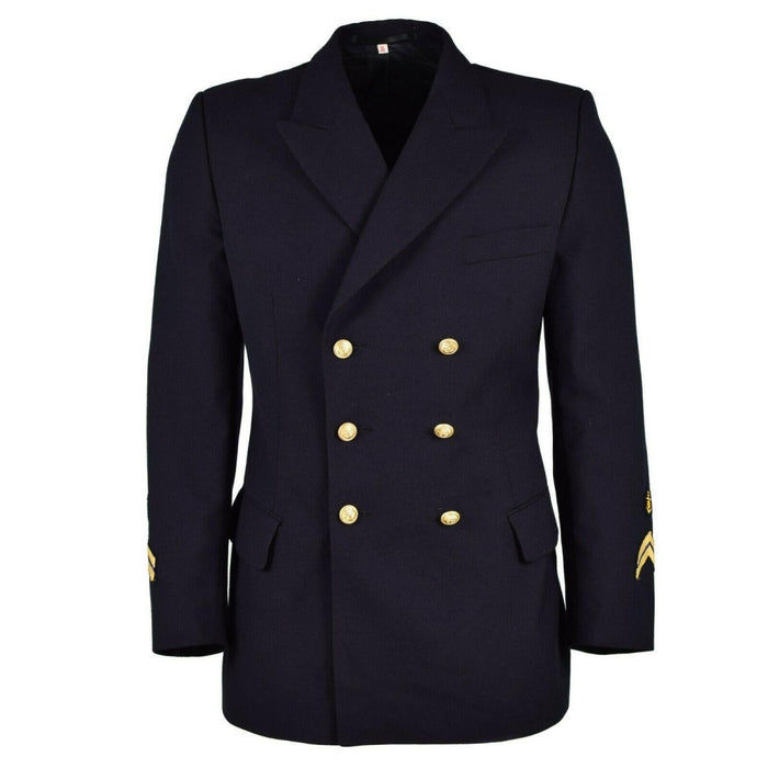 Original ejército alemán Marines Chaqueta de vestir azul marino oscuro Uniforme formal militar - GoMilitar
