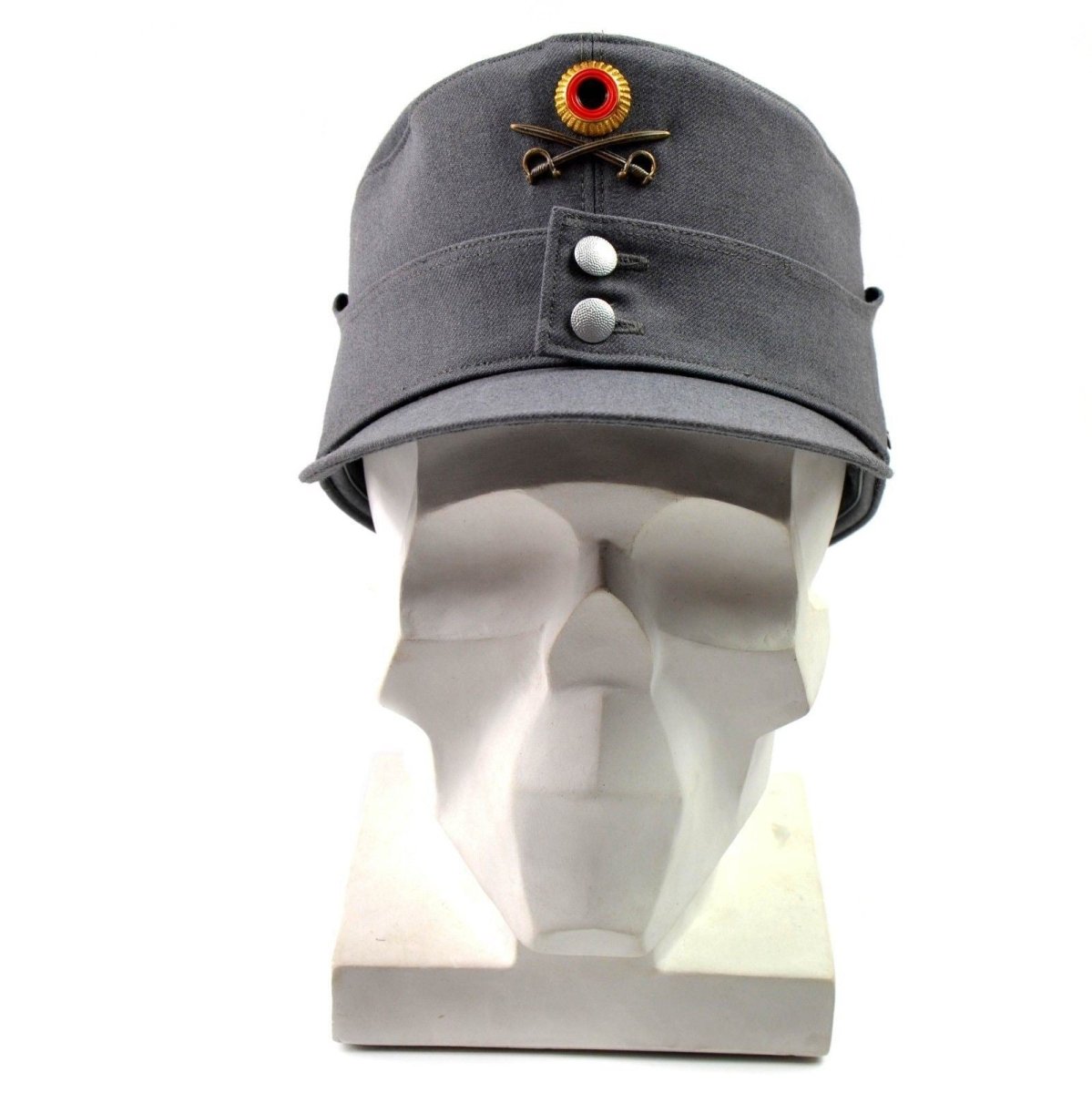 Capitres de montaña militar del ejército alemán original Gebirgsjäger Gray con insignia de flores