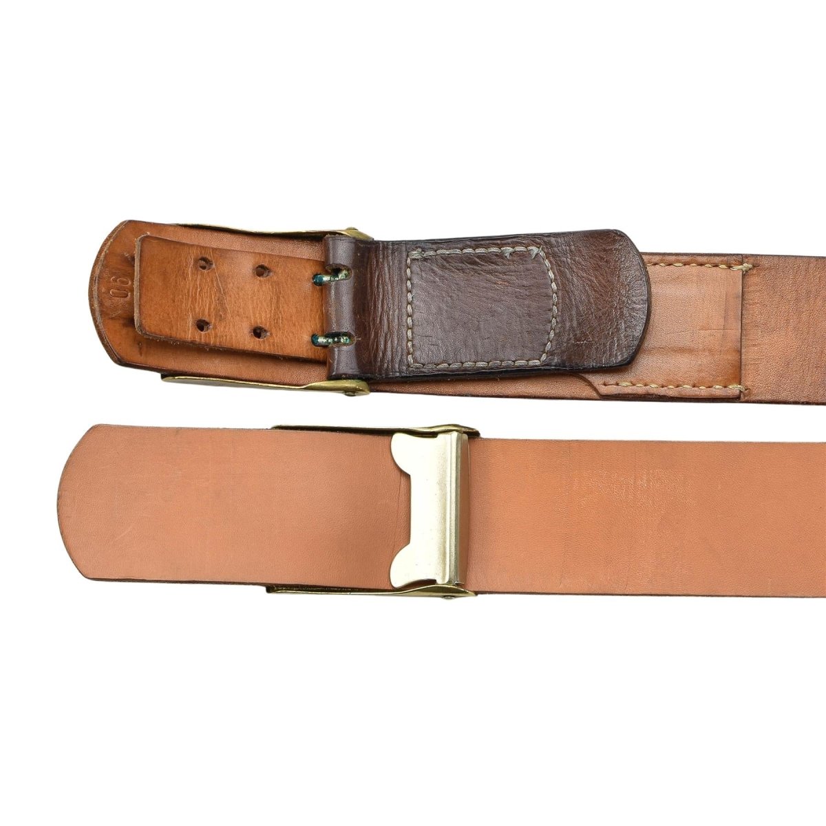 Original del ejército alemán marina de cuero negro Cinturón de cuero militar pantalones pantalones