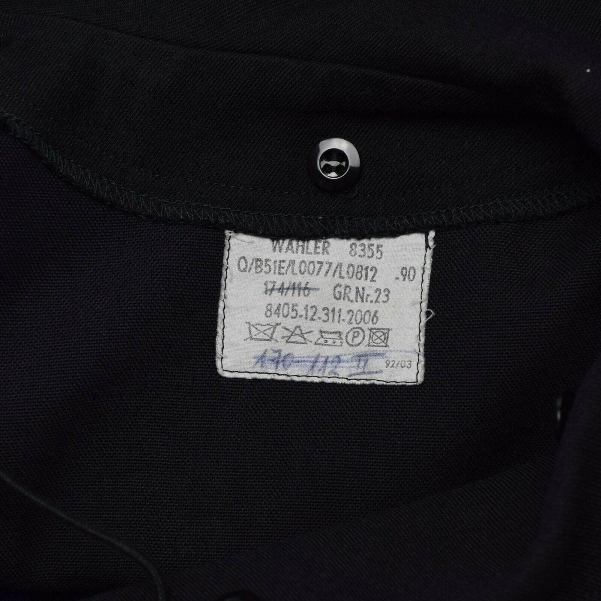 Camisa marina del ejército alemán original Mangas largas de mangas azules azules azules navales marineros