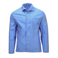 Camisa de pijama original del ejército alemán, ropa de dormir de manga larga con botones en la parte delantera, azul
