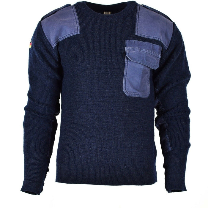 Jersey original del ejército alemán Commando Jumper Jersey azul marino Lana Militar - GoMilitar