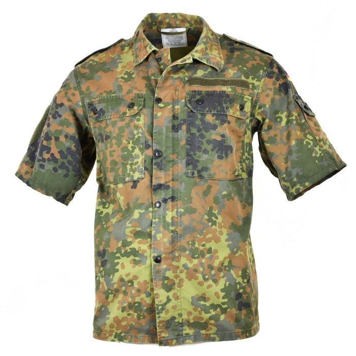 Camisa original del ejército alemán con cremallera flecktarn manga corta combate BW Army Issue - GoMilitar