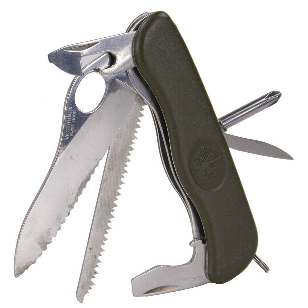 Cuchillo de plegamiento multiholing original del ejército alemán original