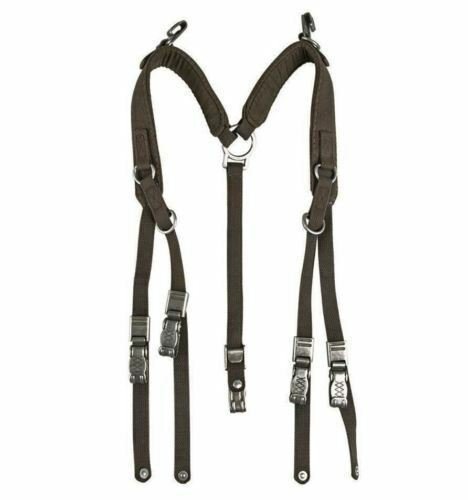 Arnés de tirantes de cinturón de campo con correas en Y originales del ejército alemán en condición de excedente militar duradero para uso táctico.